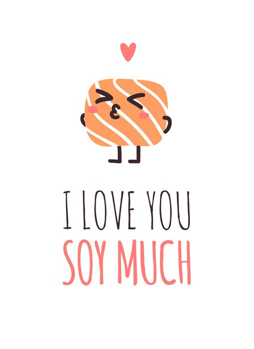 Poster Lustige Sushi-Illustration