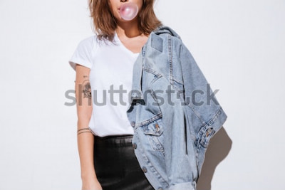 Poster Mädchen mit Jeansjacke