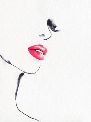 Mädchen mit roten Lippen
