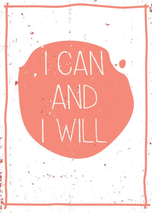 Poster Mädchenhafte Motivationsüberschrift