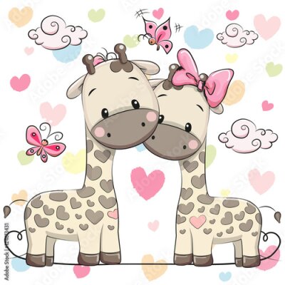 Sticker Märchenhafte Giraffen für Kinder