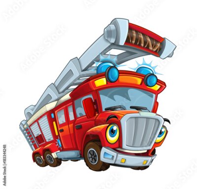 Poster Märchenhaftes Feuerwehrauto