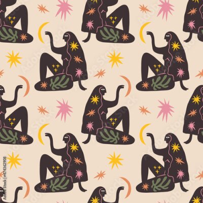 Tapete Magische Frauen im Boho-Stil