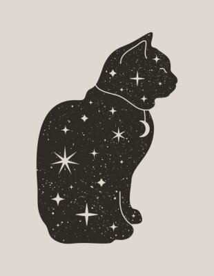 Poster Magische schwarze Katze