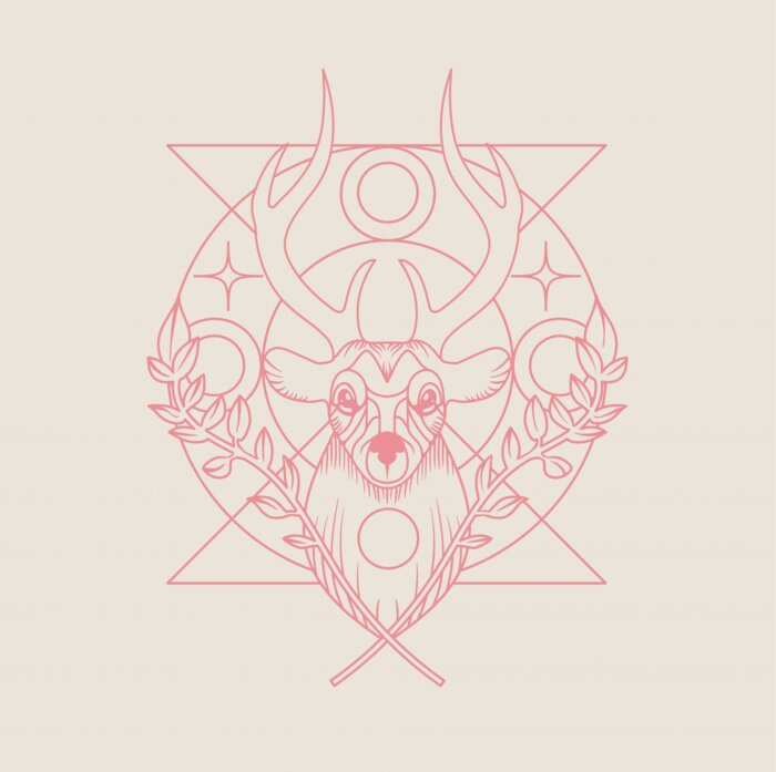 Poster Magischer geometrischer Hirsch