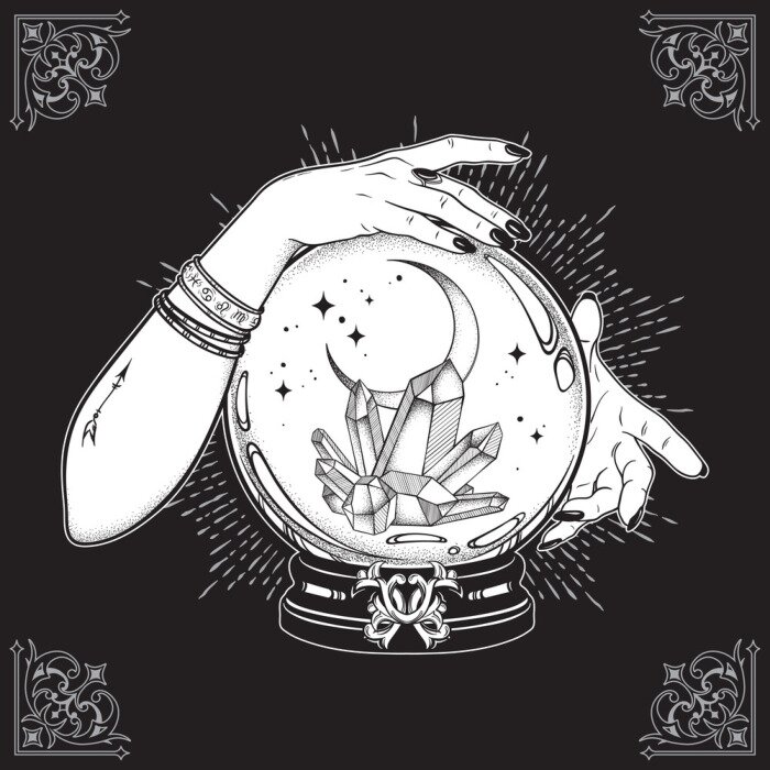 Poster Magischer Kristall in einer Zauberkugel