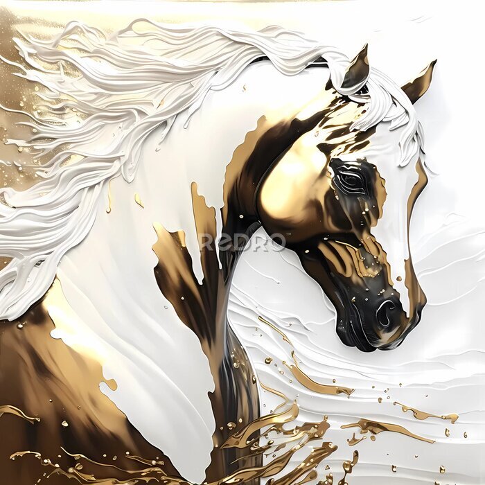 Poster Majestätisches goldenes Pferd