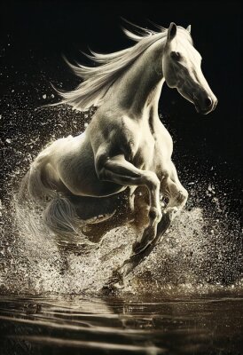 Poster Majestätisches weißes Pferd