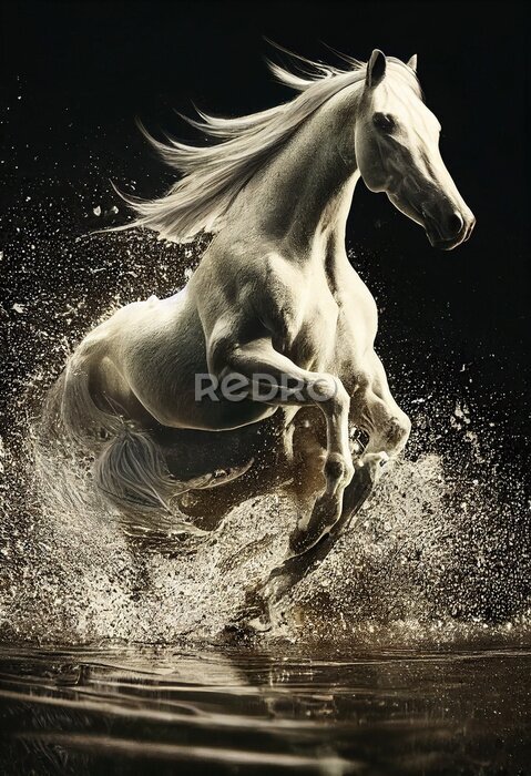 Poster Majestätisches weißes Pferd