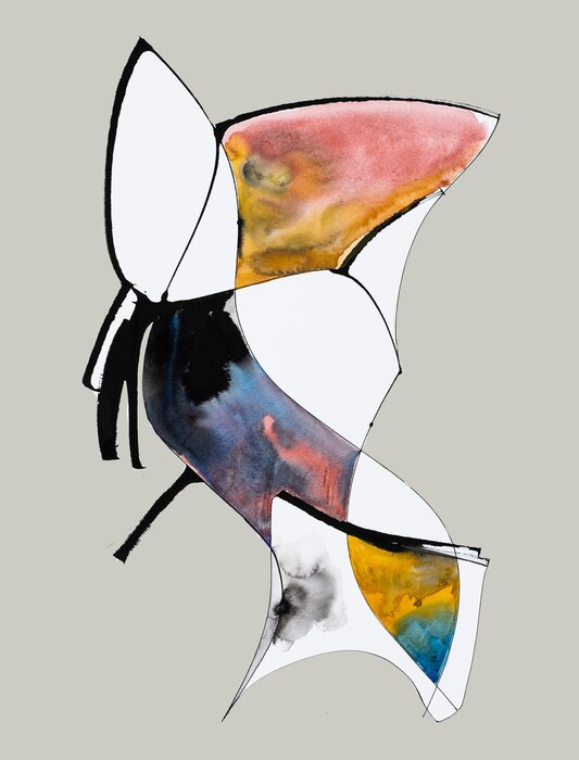 Poster Malerische Abstraktion Insekt