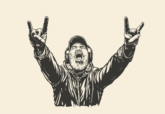 Poster Mann hört Punkmusik