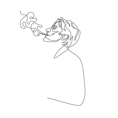 Poster Mann raucht Zigaretten
