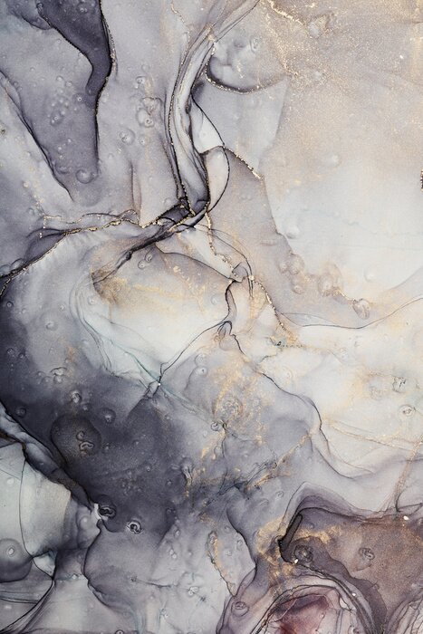 Poster Marble ink in Grautönen