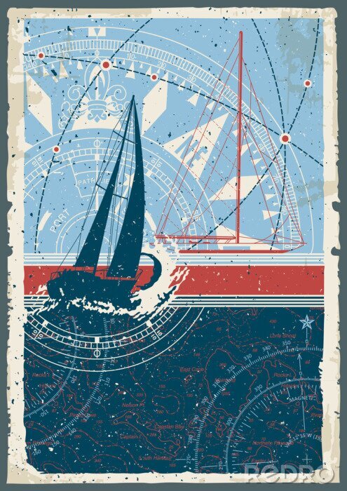 Poster Maritime Illustration Vintage