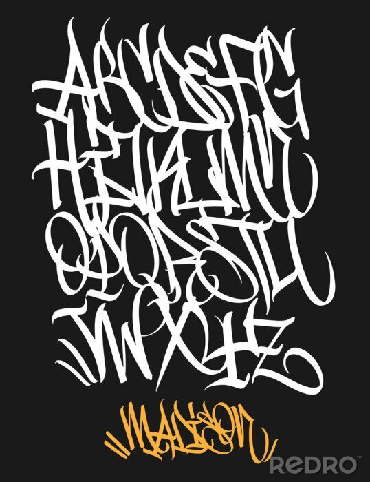 Poster Marker Graffiti Font handwritten Typography vector illustration