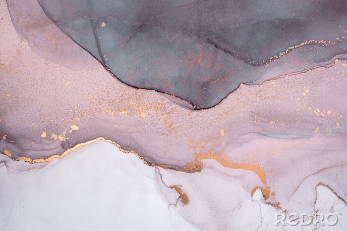 Poster Marmor rosa mit grauem Hintergrund