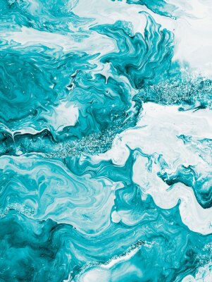 Poster Marmorierter Hintergrund in einem Türkiston