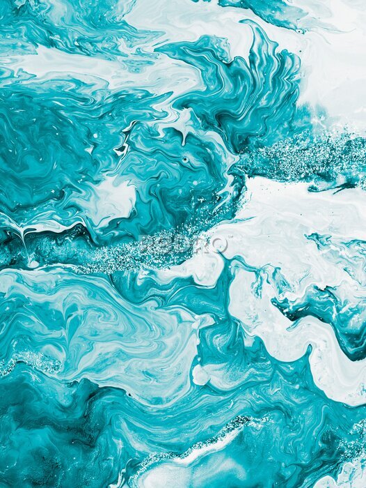 Poster Marmorierter Hintergrund in einem Türkiston