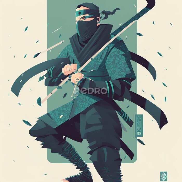 Poster Maskierter Ninja-Krieger