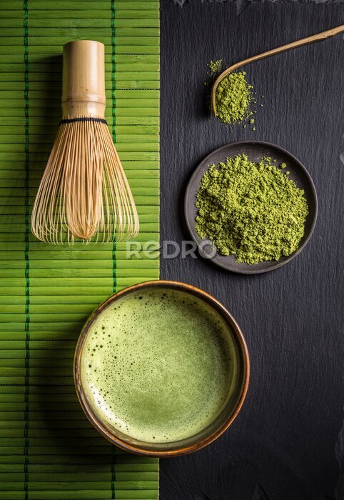 Poster Matcha Zusätze und grüner Tee