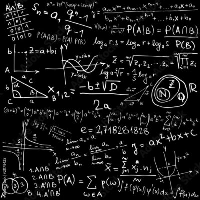Poster Mathematische Gleichungen an einer Tafel