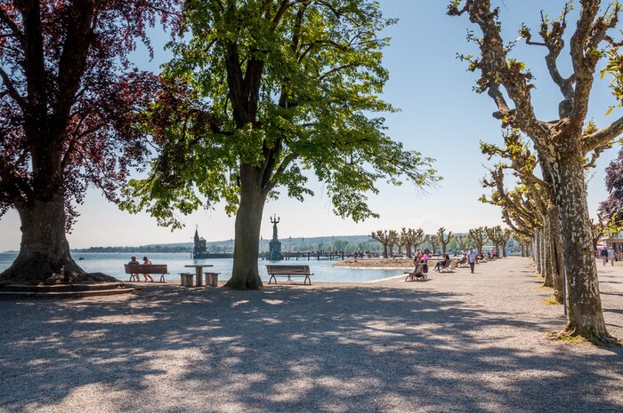 Poster Meer Strand und Strandpromenade