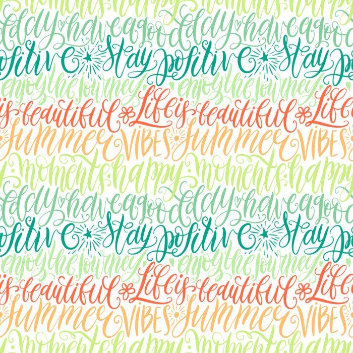 Poster Mehrfarbige Aufschriften in Form eines Regenbogens