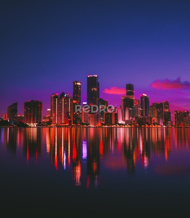 Poster Miami bei Nacht