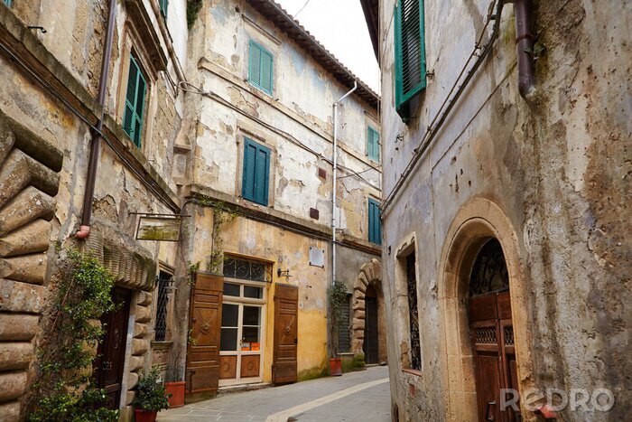 Poster Mietshäuser mit zerkratzten Wänden