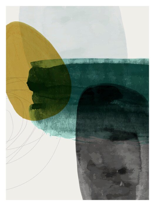 Poster Minimalismus Aquarell