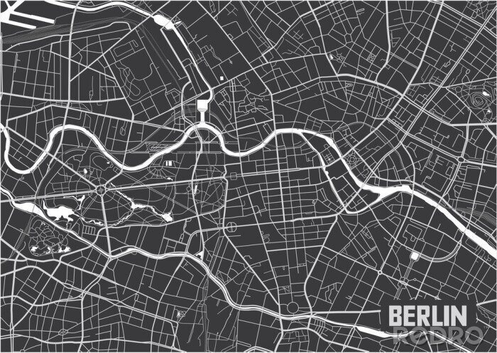 Poster Minimalistische Berliner Stadtplan Poster Design.