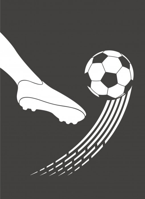 Poster Minimalistische Fußballillustration
