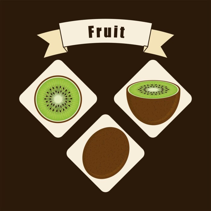 Poster Minimalistische Grafik mit Kiwi