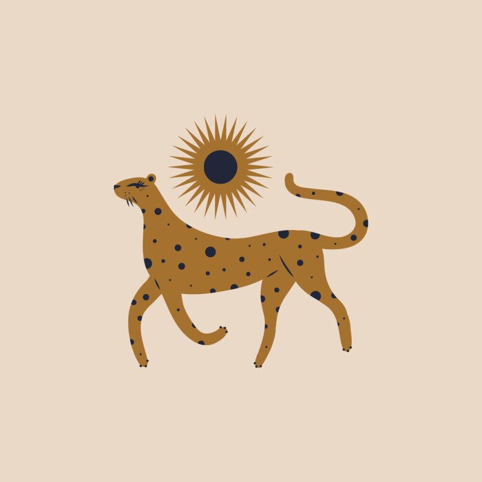 Poster Minimalistische Illustration der Wildkatze