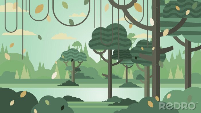Poster Minimalistische Illustration des Dschungels
