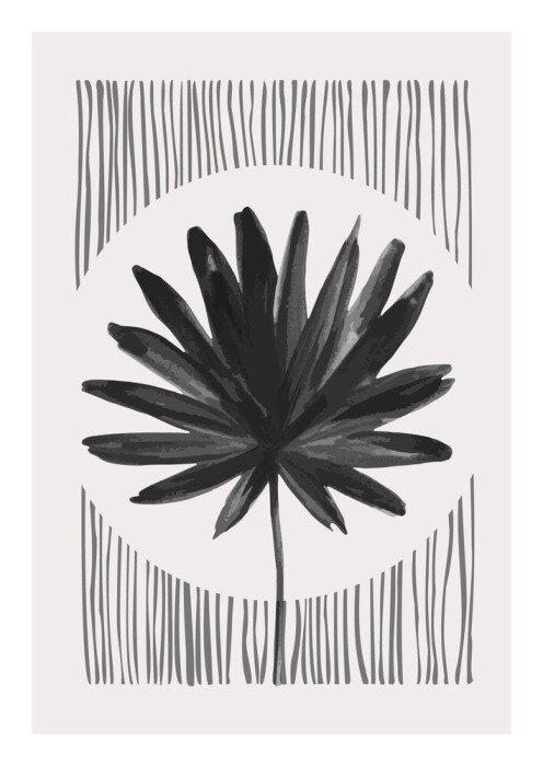Poster minimalistische illustration mit boho-blatt