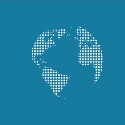 Poster Minimalistische Karte der Welt mit Punkten