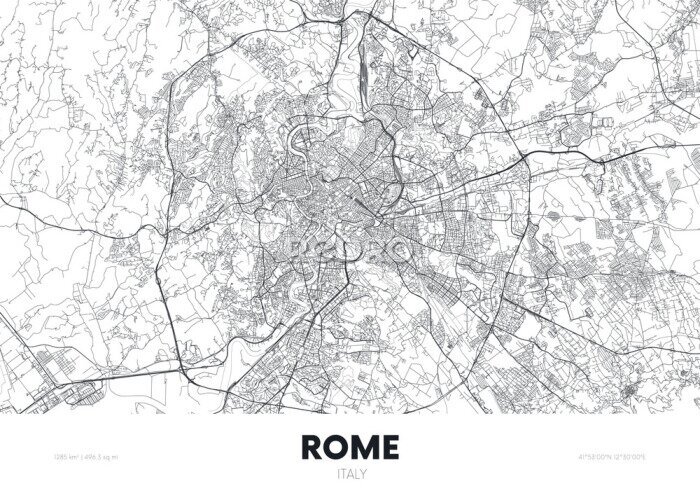 Poster Minimalistische Karte von Rom