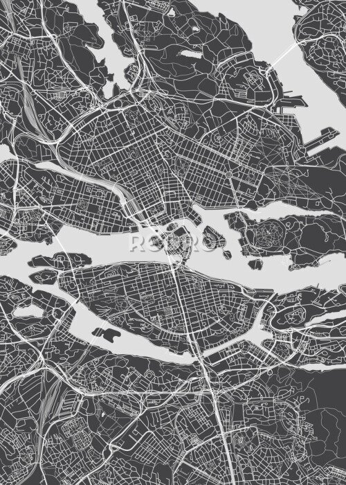 Poster Minimalistische Karte von Stockholm