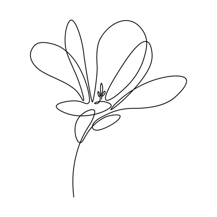 Poster Minimalistische Magnolien Line Art