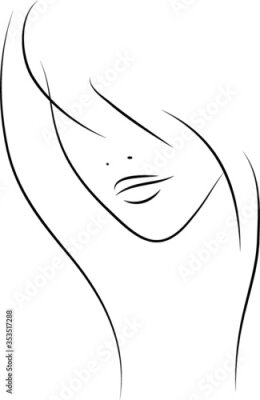 Poster Minimalistische Skizze des Gesichts einer Frau