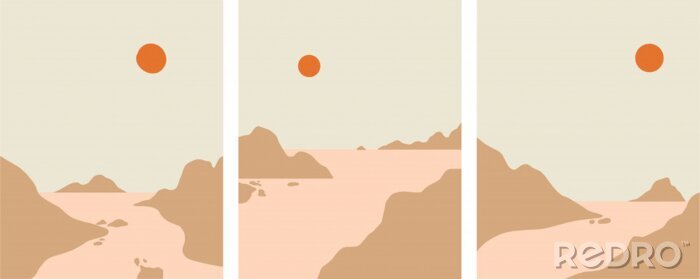 Poster Minimalistische Sonnenaufgänge