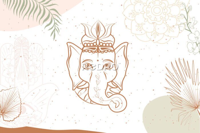 Poster Minimalistische Symbole des Buddhismus