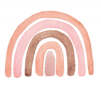 Poster Minimalistischer Pastellregenbogen im Aquarellstil