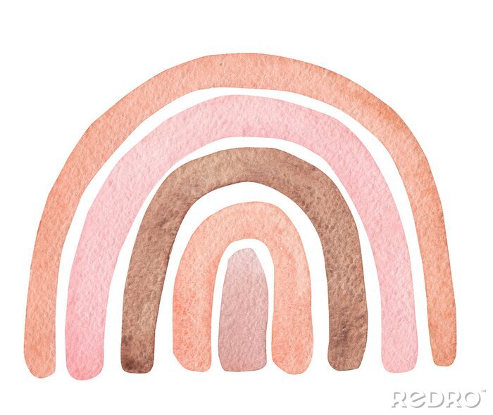 Poster Minimalistischer Pastellregenbogen im Aquarellstil