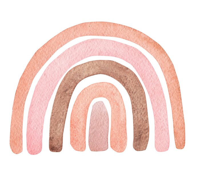 Poster Minimalistischer Pastellregenbogen im Aquarellstil