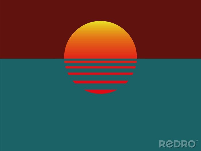 Poster Minimalistischer Sonnenuntergang