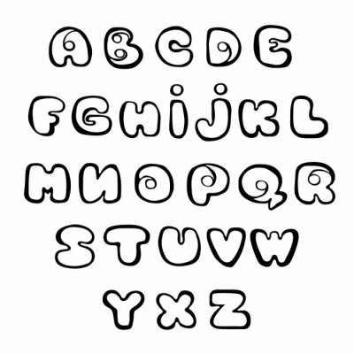 Poster Minimalistisches Alphabet auf weißem Hintergrund
