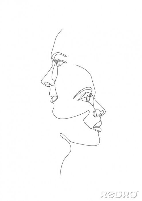 Poster Minimalistisches Gesicht Konzept