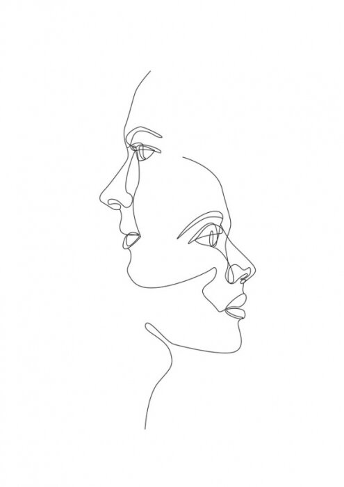 Poster Minimalistisches Gesicht Konzept